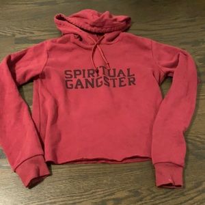 Dark red cropped sweatshirt